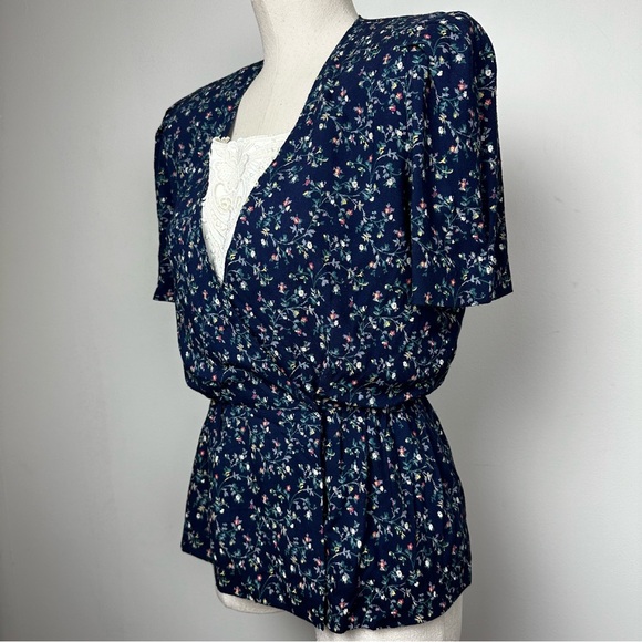 Vintage Petite Floral Peplum Top - Picture 2 of 11